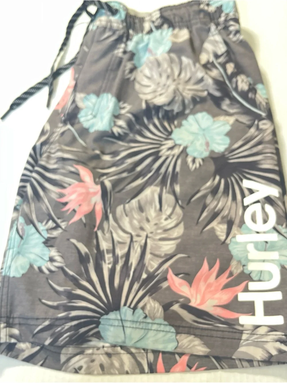 Hurley Volley Swim Trunks Mens Extra Large Hawaiian Leaves Compression